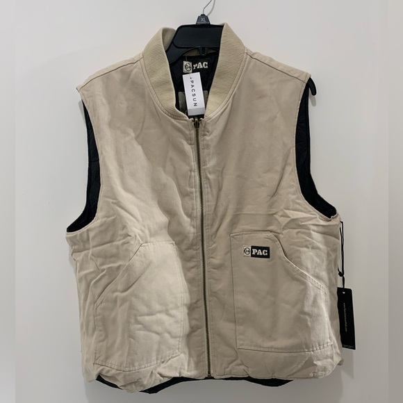NEW PACSUN Diamond Cross Ranch x PacSun Canvas Vest size:Large - Picture 4 of 7